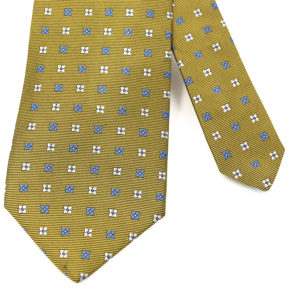 Brooks Brothers Mens Silk Tie‎ Gold Floral Medallion Classic Professional NWT